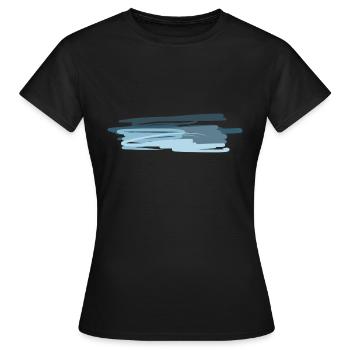ligne ligne lignes bleues contours ligne contour - T-shirt Femme - noir - Devant - AI Model Female 172 dark (172cm)