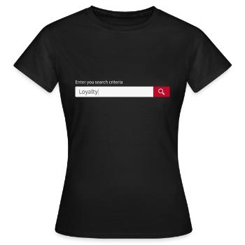 la loyauté de recherche - T-shirt Femme - noir - Devant - AI Model Female 172 dark (172cm)
