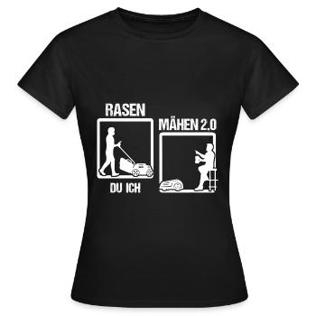 Rasen Mähen 2.0 Mähroboter - Frauen T-Shirt - Schwarz - Vorne - AI Model Female 172 dark (172cm)
