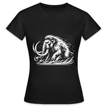 Le design rageur de Mammut pour les amateurs de la préhistoire - T-shirt Femme - noir - Devant - AI Model Female 172 dark (172cm)