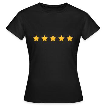 5 Sterne Bewertung 100% gut - Frauen T-Shirt - Schwarz - Vorne - AI Model Female 172 dark (172cm)