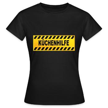 Aide de cuisine Danger attention design - T-shirt Femme - noir - Devant - AI Model Female 172 dark (172cm)