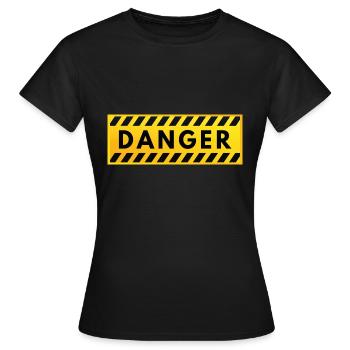 Danger attention design cadeau idée cadeau - T-shirt Femme - noir - Devant - AI Model Female 172 dark (172cm)