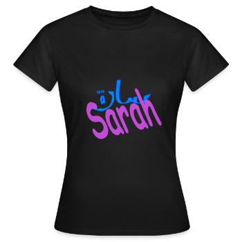 Sarah - T-shirt Femme - noir - Devant - AI Model Female 172 dark (172cm)