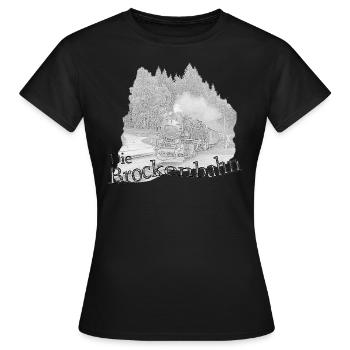 brockenbahn dampflok schierke 2 - Frauen T-Shirt - Schwarz - Vorne - AI Model Female 172 dark (172cm)