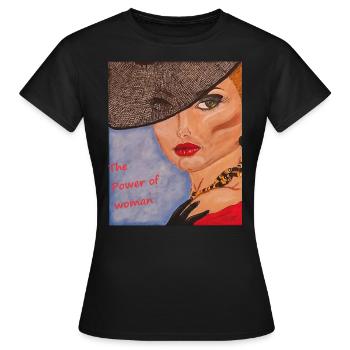 The power of Women by Vasilka Delova - Frauen T-Shirt - Schwarz - Vorne - AI Model Female 172 dark (172cm)