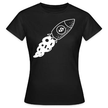 Rakete Geld Dollar - Frauen T-Shirt - Schwarz - Vorne - AI Model Female 172 dark (172cm)
