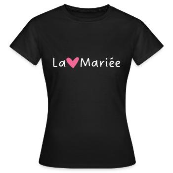 Die Braut Rosa Herz - Frauen T-Shirt - Schwarz - Vorne - AI Model Female 172 dark (172cm)