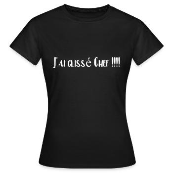 j ai glissé chef - T-shirt Femme - noir - Devant - AI Model Female 172 dark (172cm)