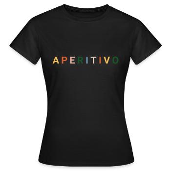 Lettrage apéritif - T-shirt Femme - noir - Devant - AI Model Female 172 dark (172cm)