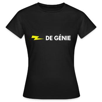 éclair de génie - T-shirt Femme - noir - Devant - AI Model Female 172 dark (172cm)