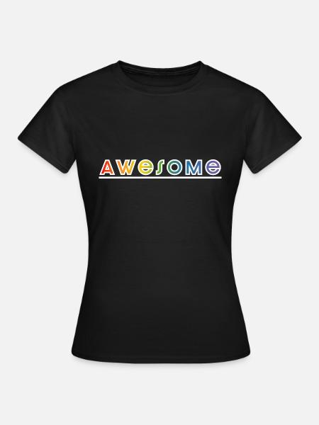 awesome regenbogen black shirt - Frauen T-Shirt - Schwarz