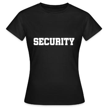 Security - Security Service - Guarding - Protection - Women's T-Shirt - black - Front - AI Model Female 172 dark (172cm)