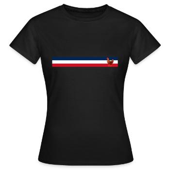 Drapeau français poule - Agriculteur français - T-shirt Femme - noir - Devant - AI Model Female 172 dark (172cm)