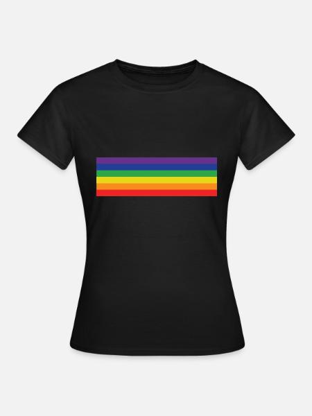 Drapeau arc-en-ciel - T-shirt Femme - noir