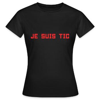 Je Suis TIC | TAC TIC Duo Drôle Cadeau - T-shirt Femme - noir - Devant - AI Model Female 172 dark (172cm)