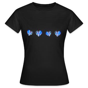 herz herzen blau narben - Frauen T-Shirt - Schwarz - Vorne - AI Model Female 172 dark (172cm)