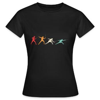 Fechten - Frauen T-Shirt - Schwarz - Vorne - AI Model Female 172 dark (172cm)
