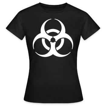 Biohazard Virus Seuche Bio Symbol Zeichen Geschenk - Frauen T-Shirt - Schwarz - Vorne - AI Model Female 172 dark (172cm)