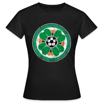 Irland Fussball Kleeblatt - Frauen T-Shirt - Schwarz - Vorne - AI Model Female 172 dark (172cm)