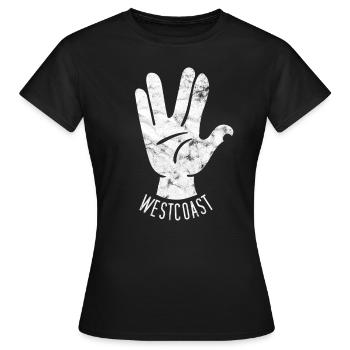 Signe de la main de Westcoast - T-shirt Femme - noir - Devant - AI Model Female 172 dark (172cm)