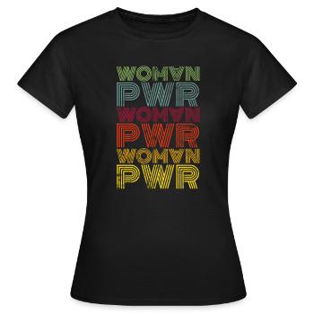 Femmes puissance rétro - T-shirt Femme - noir - Devant - AI Model Female 172 dark (172cm)