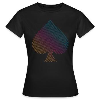 Pique de poker - T-shirt Femme - noir - Devant - AI Model Female 172 dark (172cm)