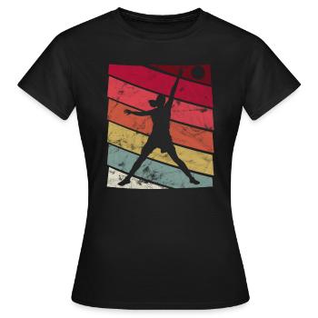Basketball féminin rétro - T-shirt Femme - noir - Devant - AI Model Female 172 dark (172cm)