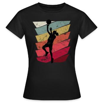 Basketball Girl Retro - Frauen T-Shirt - Schwarz - Vorne - AI Model Female 172 dark (172cm)