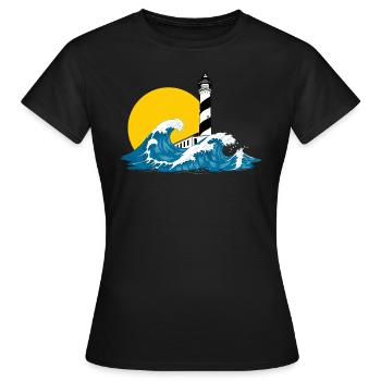 phare ola Minorque - T-shirt Femme - noir - Devant - AI Model Female 172 dark (172cm)