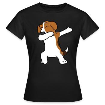Beagle - Dab, dabbing, dabben, tanzen - Frauen T-Shirt - Schwarz - Vorne - AI Model Female 172 dark (172cm)