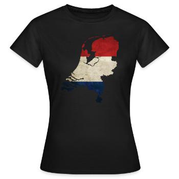 Pays-Bas - frontière nationale dans le drapeau national - T-shirt Femme - noir - Devant - AI Model Female 172 dark (172cm)