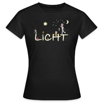 Phil and Paw Licht - Frauen T-Shirt - Schwarz - Vorne - AI Model Female 172 dark (172cm)