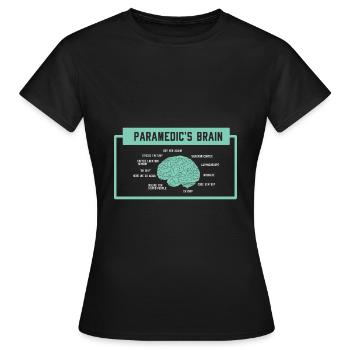 Sanitäter Krankenwagen Rettungsdienst Ambulanz RTW - Frauen T-Shirt - Schwarz - Vorne - AI Model Female 172 dark (172cm)