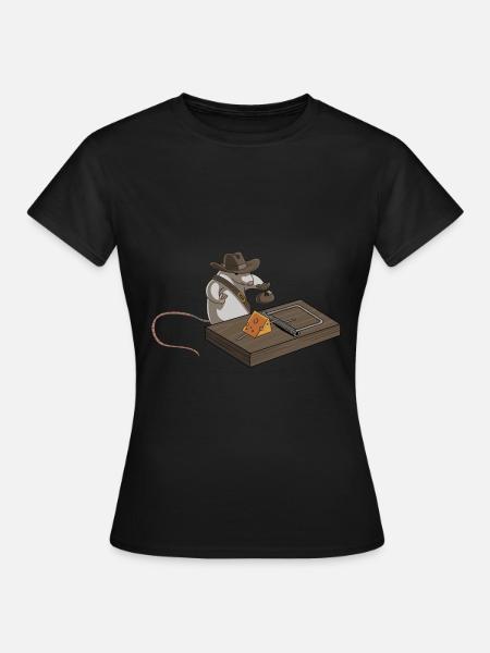 Indiana Jones Mausefalle Käse Archäologie - Frauen T-Shirt - Schwarz