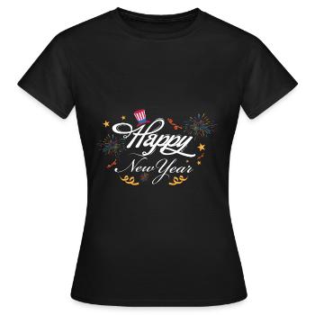 Happy New Year - Frauen T-Shirt - Schwarz - Vorne - AI Model Female 172 dark (172cm)