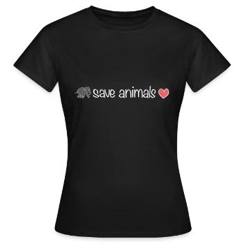 rette Tiere Tier Elefant Herz Tierschutz - Frauen T-Shirt - Schwarz - Vorne - AI Model Female 172 dark (172cm)