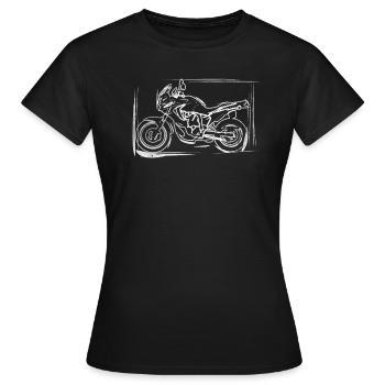 Africa Touring Twin Motorrad Foto Off-road bike - Frauen T-Shirt - Schwarz - Vorne - AI Model Female 172 dark (172cm)