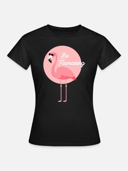 Photo de flamant rose de Sardaigne, randonnée et camping - T-shirt Femme - noir