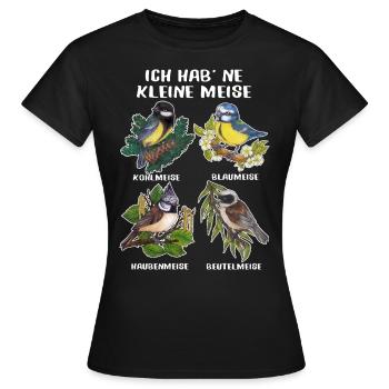 "Ich habe ne Meise" Lustiges Geschenk Ornitologe - Frauen T-Shirt - Schwarz - Vorne - AI Model Female 172 dark (172cm)