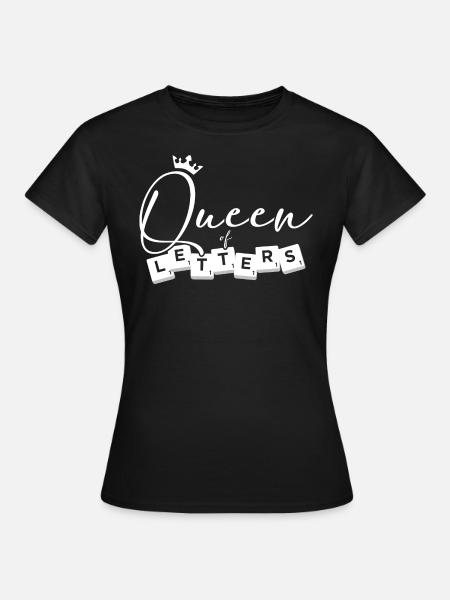 Scrabble Queen Of Letters - T-shirt Femme - noir