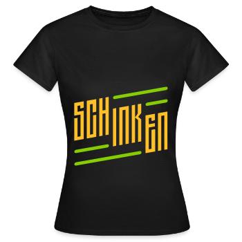 schinken schriftzug - Frauen T-Shirt - Schwarz - Vorne - AI Model Female 172 dark (172cm)