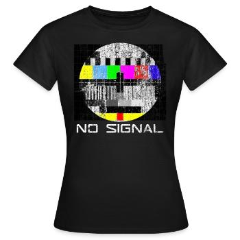 Pas de signal 70s 80s TV rétro vintage ne dérange pas - T-shirt Femme - noir - Devant - AI Model Female 172 dark (172cm)