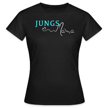 Jungs Mama Schriftzug Handlettering Modern weiß - Frauen T-Shirt - Schwarz - Vorne - AI Model Female 172 dark (172cm)