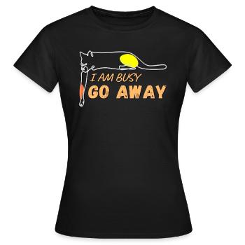 A lazy cat design - Women's T-Shirt - black - Front - AI Model Female 172 dark (172cm)