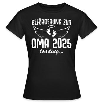 Werdende Oma 2025 Schwangerschaft verkünden - Frauen T-Shirt - Schwarz - Vorne - AI Model Female 172 dark (172cm)