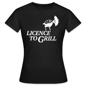 licence to grill BBQ grillen Würstchen Barbecue - Frauen T-Shirt - Schwarz - Vorne - AI Model Female 172 dark (172cm)