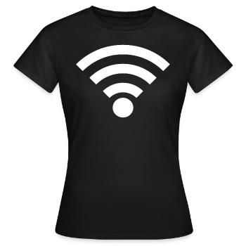 Wifi - T-shirt Femme - noir - Devant - AI Model Female 172 dark (172cm)