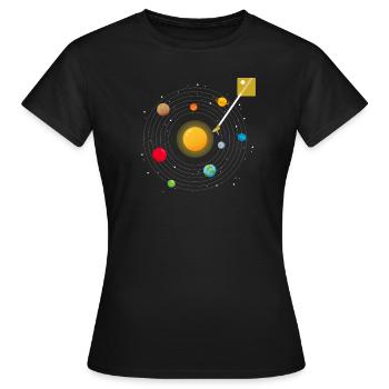 Table de mixage du système solaire Loop EDM Techno - T-shirt Femme - noir - Devant - AI Model Female 172 dark (172cm)
