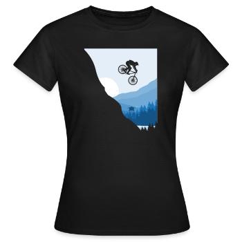 Downhill Bike Downhiller MTB - T-shirt Femme - noir - Devant - AI Model Female 172 dark (172cm)